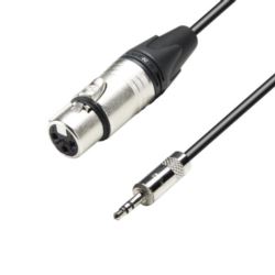 Adam Hall Cables 5 STAR MYF 0300 - Kabel mikrofonowy Neutrik XLR żeńskie – jack stereo 3,5 mm, 3 m