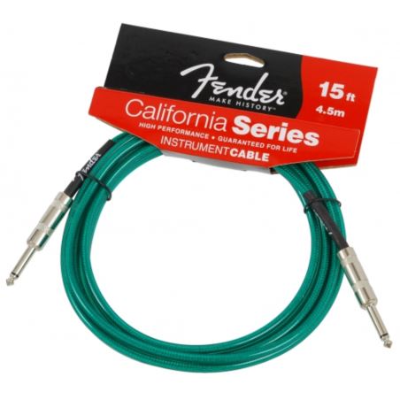 Fender California Surf Green 15ft kabel gitarowy