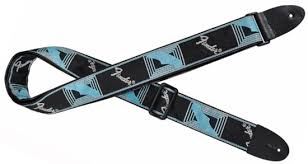 Fender Monogrammed blk/grey/blue pasek gitarowy