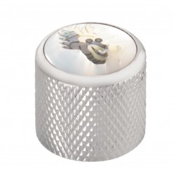 Framus & Warwick - Potentiometer Dome Knob, Dragonhead, Inlay - Chrome