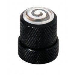 Framus & Warwick - Stacked Potentiometer Dome Knob, Spiral, Inlay - Black