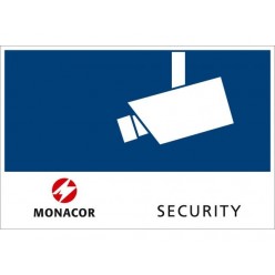 Monacor CCTV-LABL/OS Tabliczka samoprzylepna &quotSECURITY&quot, do montażu na zewnątrz