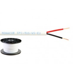 Monacor SPC-510/WS-EU Elastyczny kabel głośnikowy, ziemny, produkowany w UE, 2 x 1.0mm/100m