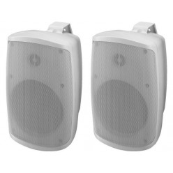 Monacor WALL-05SET/WS Para 2-drożnych kolumn głośnikowych, aktywna i pasywna, 2 x 30W RMS