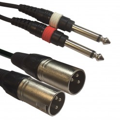 AC-2XM-2J6M/3 2x XLR male to 2x 6,3 Jack Accu Cable