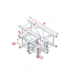 Milos FQ30020 Pro-30 Square F Truss - T-Cross + Down 4-way - 71cm