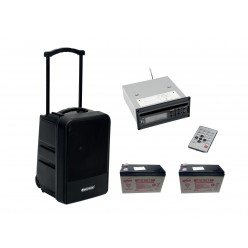 OMNITRONIC Set MOM-10BT4 Modular wireless PA system + CD Player with USB&SD + 2x Battery