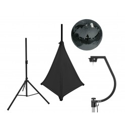 EUROLITE Set Mirror ball 30cm black with stand and tripod cover black