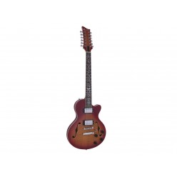DIMAVERY LP-612 E-Guitar, flamed sunburst