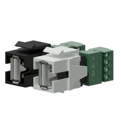 Procab VCK625/B Keystone adapter - USB 2.0 A - 4-pin terminal block Black