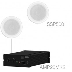 AUDAC PURRA5.1/W 2 x SSP500 + AMP20 Humid proof background set 2 x SSP500 + AMP20MK2 - white