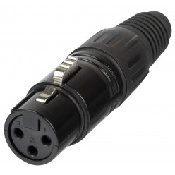 PROEL STAGE XLR3FVBK PROEL XLR CONNECTORS gniazdo XLRf 3-pin do montażu na kablu