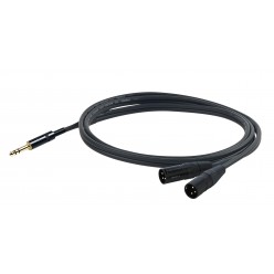 PROEL STAGE CHLP325LU03 CHALLENGE Series kabel wtyk Jack 6.3 stereo - 2x wtyk XLRm 3pin dł. 0.3m
