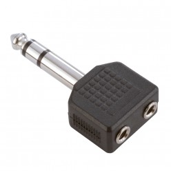 Adam Hall Connectors 7545 - Adapter typu Y 2 x jack stereo 3,5 mm żeński na jack stereo 6,3 mm męski