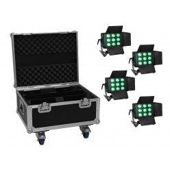 EUROLITE Zestaw 4x LED CLS-9 QCL RGB/WW 9x7W + Skrzynia