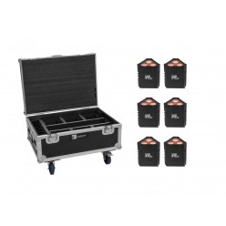 Zestaw EUROLITE 6x AKKU IP TL-3 QCL + Skrzynia z kółkami i funkcją ładowania