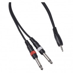CABLE4ME jack 3,5 mm stereo 2x jack mono 6,3 mm 3m